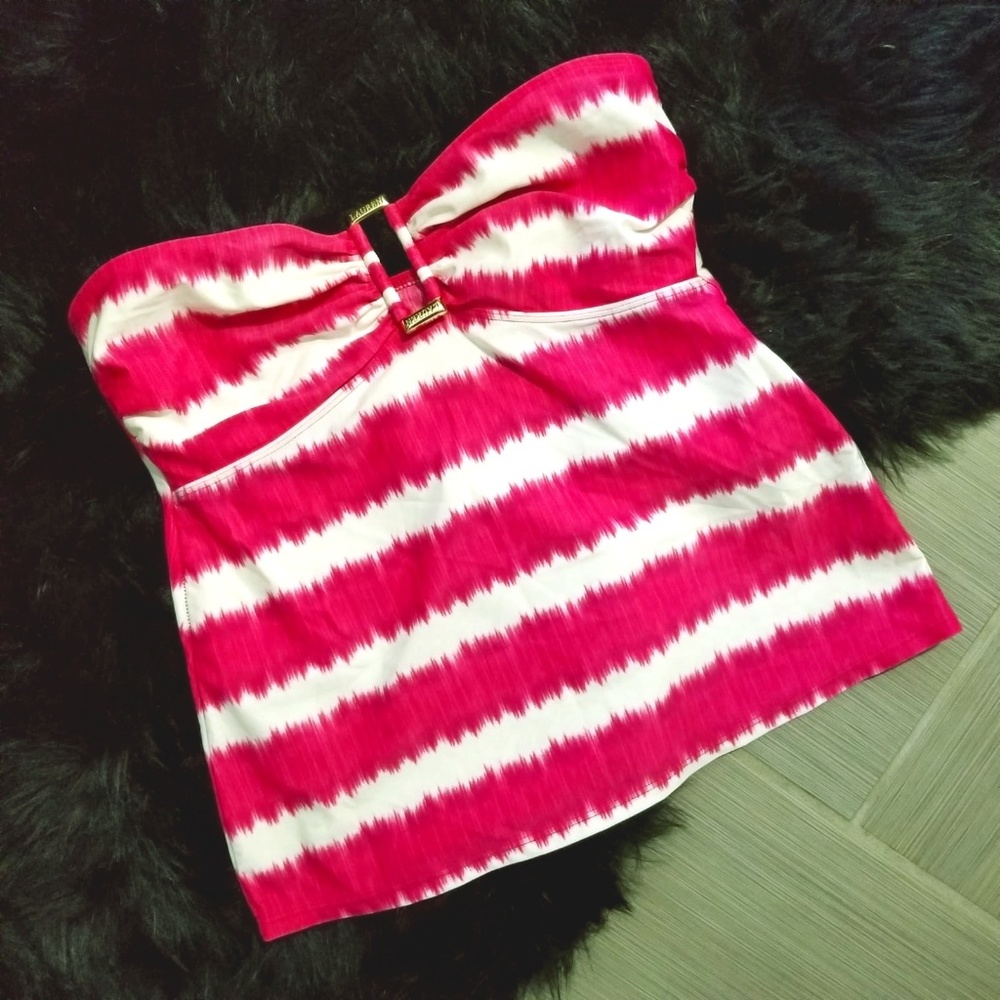 Ralph Lauren Women's Size 12 Pink White Strapless
